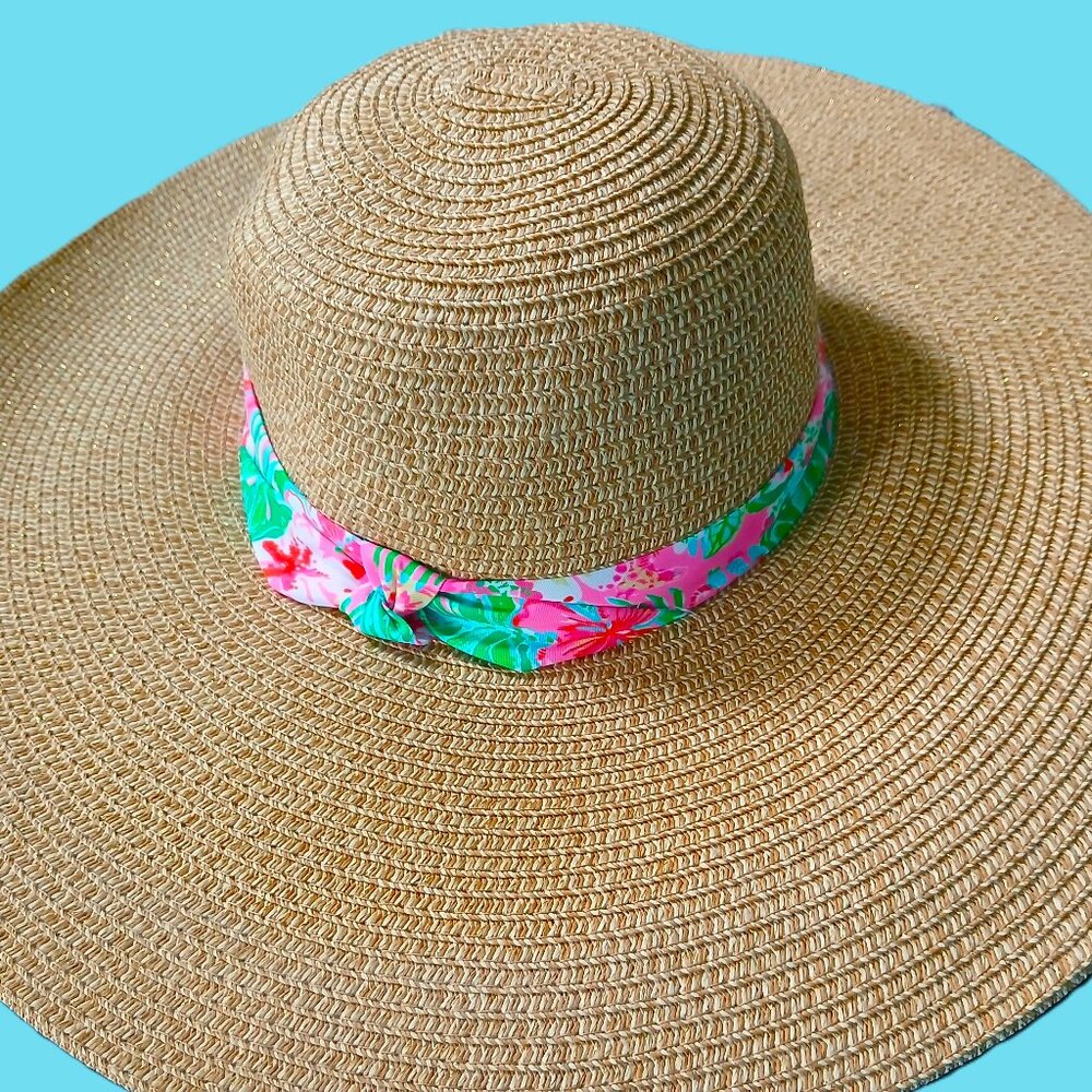 New Lilly Pulitzer "Journey To The Jungle" Straw Hat